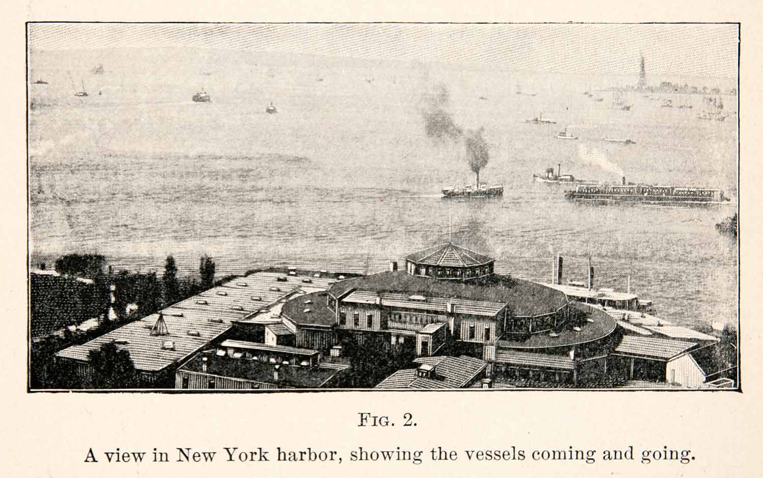 1908 Print New York Harbor Vessels Ships Boats Waterways Estuary Bay Port XGMC9