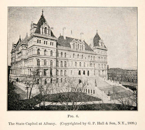 1908 Print State Capital Albany New York Legislature National Historic XGMC9