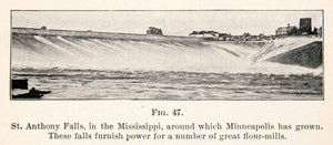 1908 Print Saint Anthony Falls Mississippi Minneapolis Power Flour Mills XGMC9