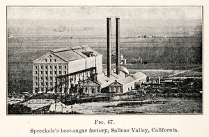 1908 Print Spreckels Beet Sugar Factory Salinas Valley California Claus XGMC9