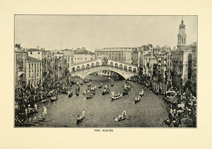 1901 Print Rialto Waterway Bridge Business District Markets Grand Canal XGN3