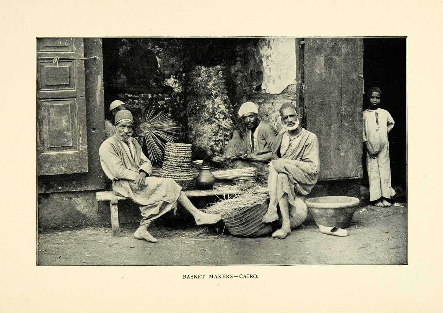 1901 Print Basket Makers Cairo Egypt Trade Commerce XGN3