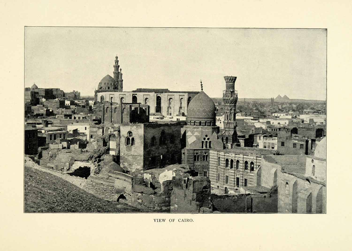 1901 Print View Cairo Egypt Architecture Cityscape Mosque XGN3