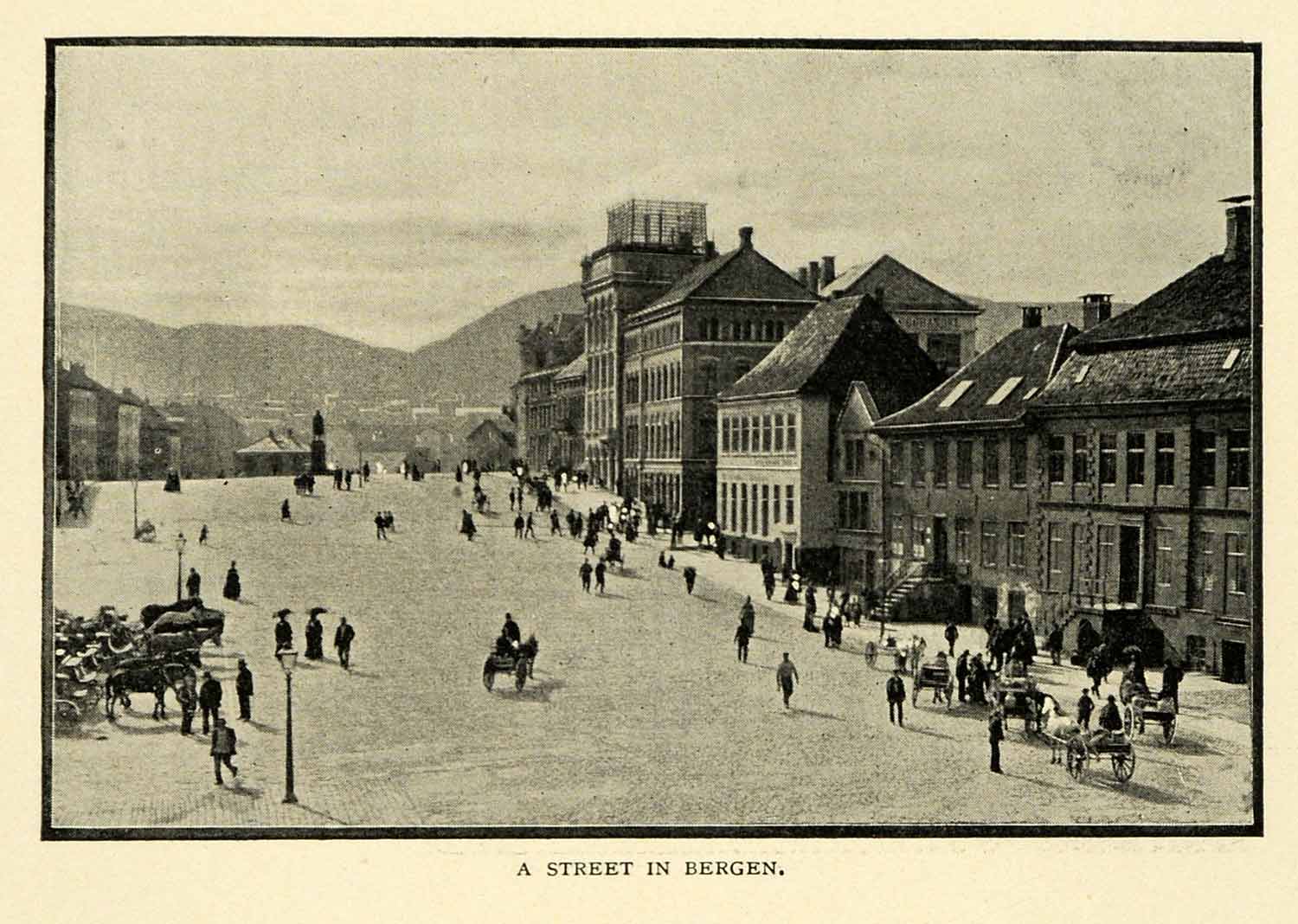 1901 Print Street Bergen Norway City Architecture Mountains Hanseatic XGN3