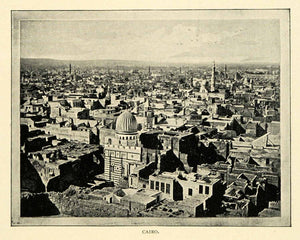 1901 Print Cairo Egypt Cityscape Capital Nile River XGN3
