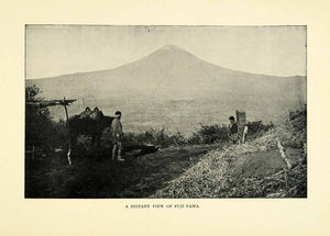 1900 Print Mount Fuji-Yama Japan Workers Horse Scenery Distant Natives XGN4