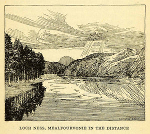 1924 Offset Lithograph Gordon Home Loch Ness Mealfourvonie Scotland England XGN5