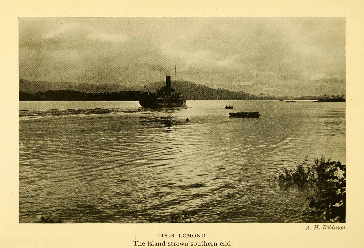 1924 Print Loch Lomond Scotland England Ship Boat Inchmurrin British Isles XGN5