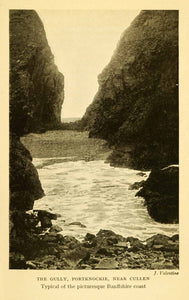 1924 Print Gully Portknockie Cullen Banffshire Coast Scotland North Sea XGN5