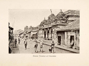 1924 Print Hindu Temple Colombo Sri Lanka Kovil Street Scene Architecture XGN9