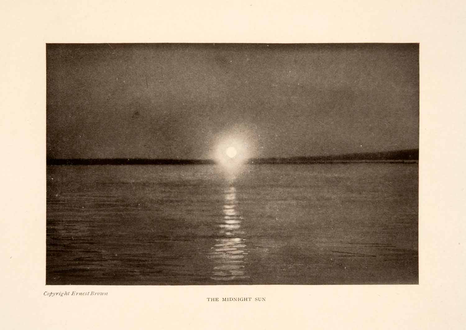 1913 Halftone Print Canada Sun Sunset Midnight River Lake Reflection Water XGNA1