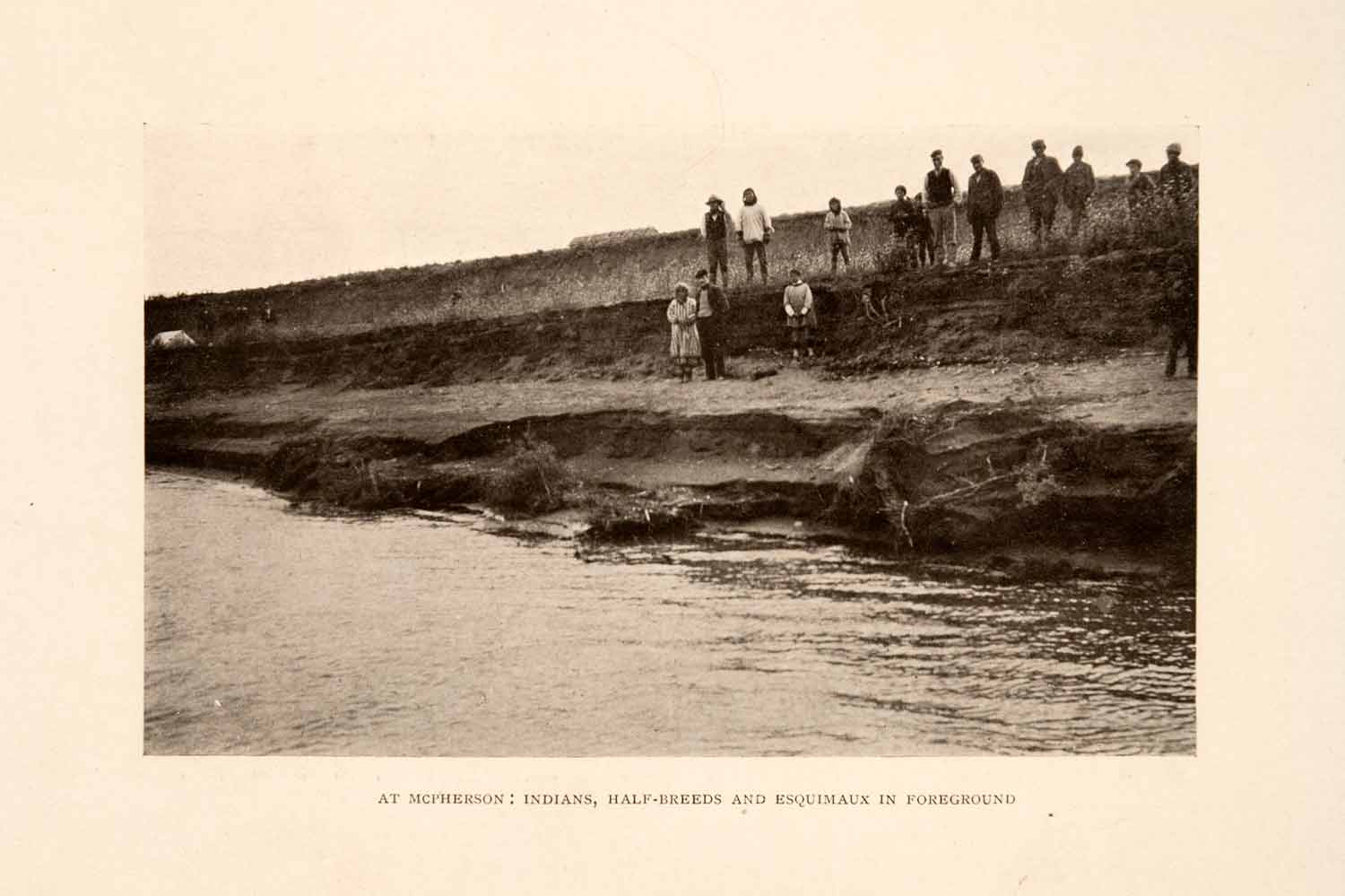1913 Halftone Print Canada McPherson Indians Esquimaux Natives River Lake XGNA1