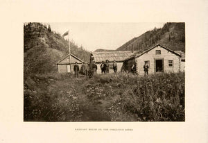 1913 Halftone Print Canada Rampart House Cabin Porcupine River Fort XGNA1