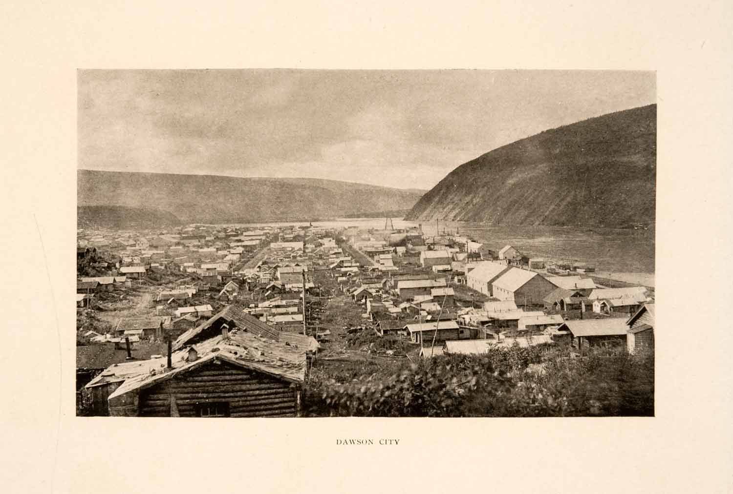 1913 Halftone Print Canada Dawson City Town Yukon Creek British Columbia XGNA1