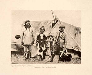 1913 Halftone Print Canada Esquimaux Trade Natives Indian Teepee Family XGNA1