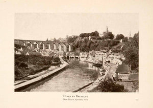1931 Print Dinan Breton Brittany France Rance River Cityscape Historic XGNA2