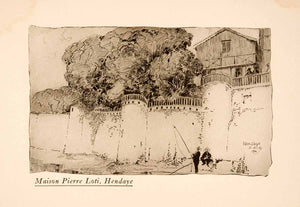 1907 Halftone Print Maison Pierre Loti Hendaye France Fishermen Walls XGNA3