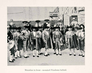 1902 Halftone Print Matadors Picadores Horses Costume Fashion Tradition XGNA5