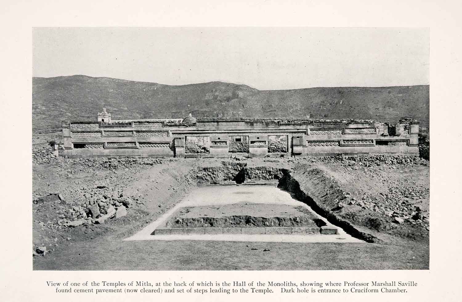 1902 Halftone Print Temple Mitla Mexico Ancient Ruins Architecture XGNA5