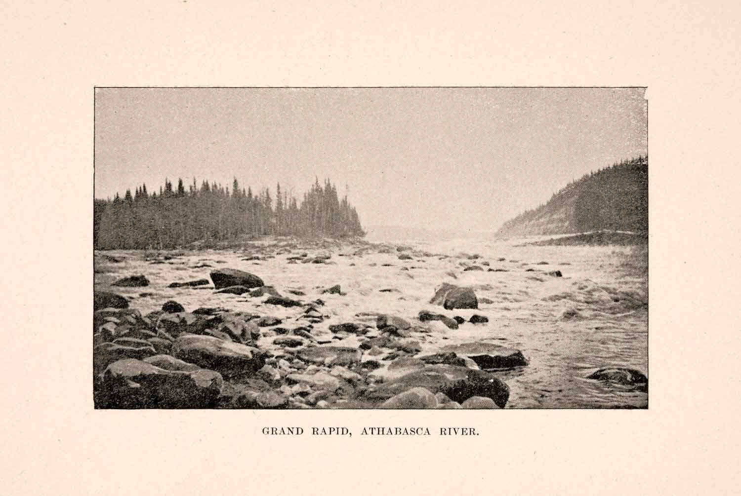 1898 Halftone Print Grand Rapids Athabasca River Alberta Canada Jasper XGNA6