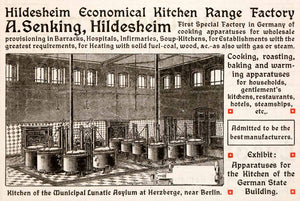1904 Ad Senking Hildesheim Kitchen Range Factory Berlin Household XGNA9