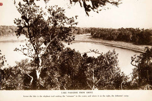 1941 Photogravure Lake Paradise Kenya Africa Landscape Trees Historic XGNB1