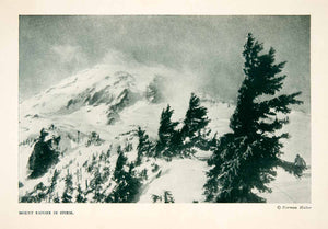 1922 Print Mountain Rainier Washington Landscape Snow Storm Peak Summit XGNB2