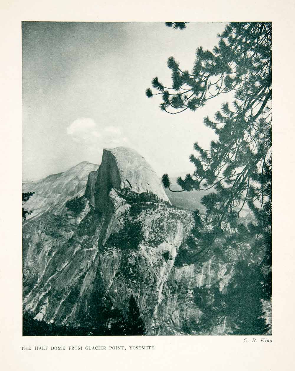 1922 Print Half Dome Glacier Point Yosemite National Park California USA XGNB2