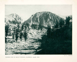 1922 Print Western Mount Whitney Sequoia National Park California USA XGNB2