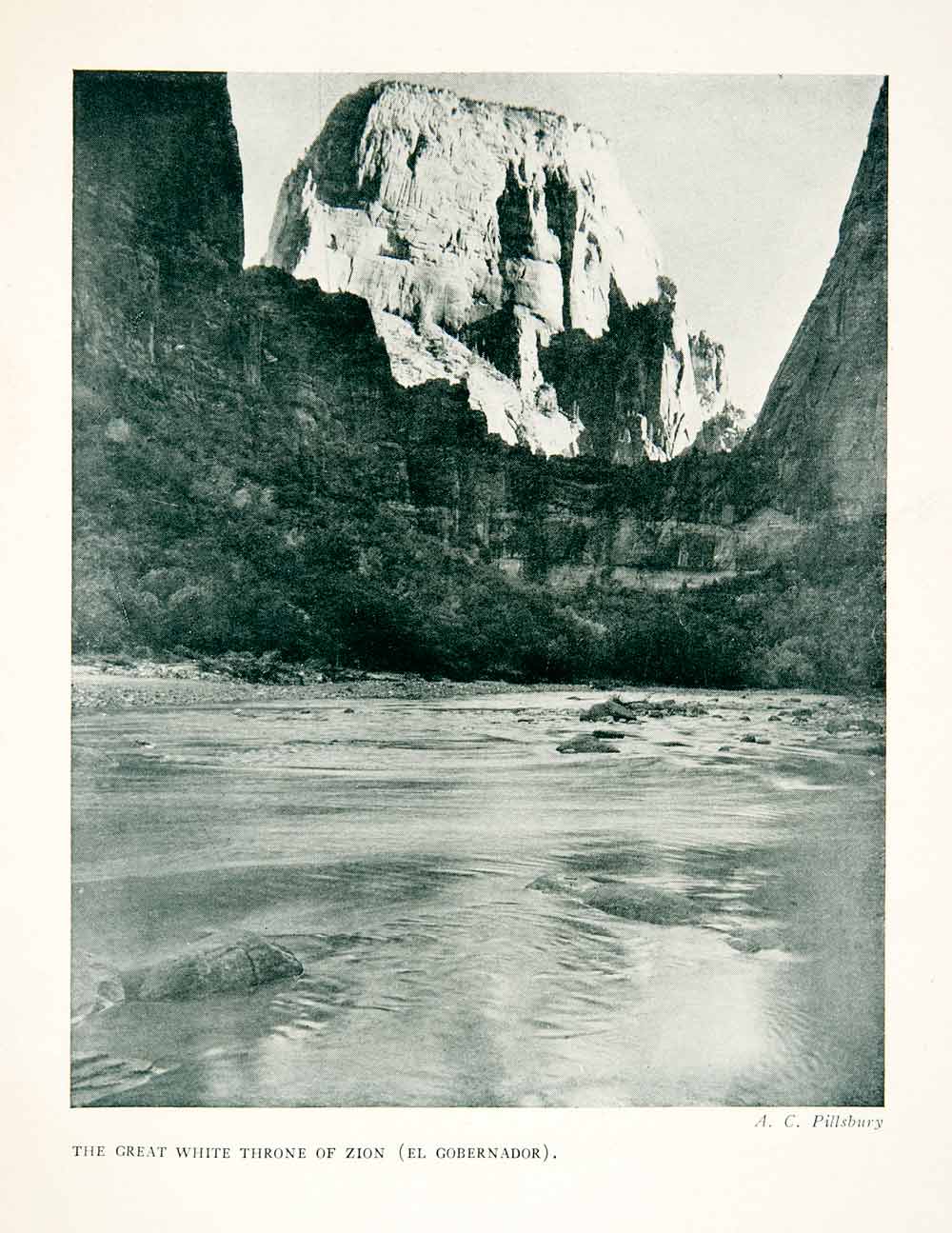 1922 Print El Gobernador Knob Mountain New Mexico USA Landscape Lake XGNB2