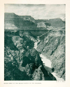 1922 Print Inner Gorge Grand Canyon Colorado River Arizona USA Famous XGNB2