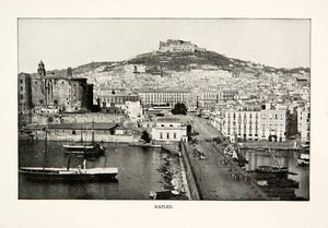 1902 Print Panoramic View Naples Italy Napoli Italia Campania Mountain XGNB6 - Period Paper
