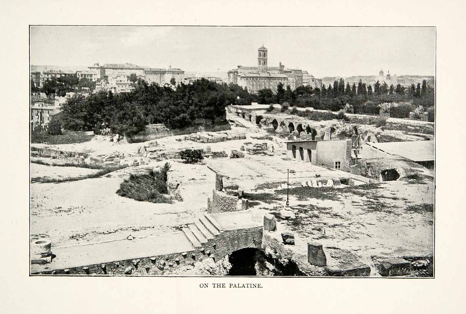 1902 Print Palatine Hill Ruins Rome Italy Lupercal Capitoline Piazza XGNB6