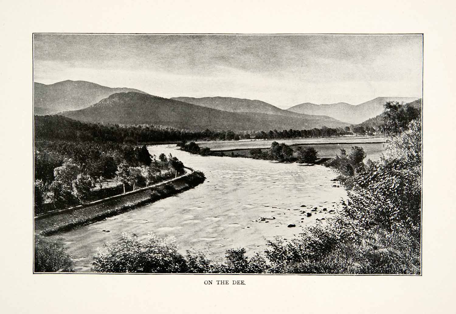 1902 Print Scottish River Dee Scotland Highlands Galloway Tongland Black XGNB6