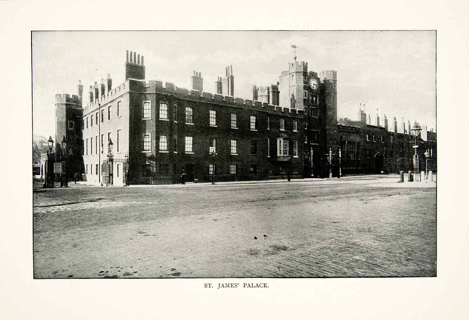 1902 Print St James Palace London England Pall Mall Park Royal Court XGNB6 - Period Paper
