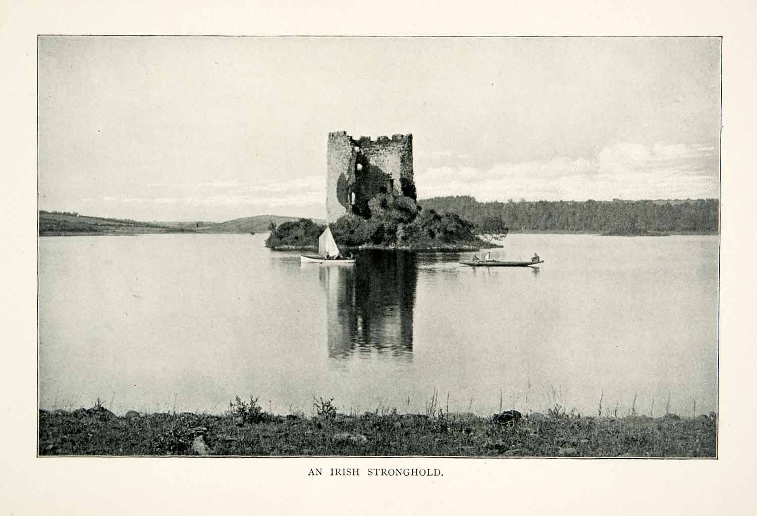 1902 Print Irish Stronghold Fortress Defensive Structure Stone Medieval XGNB7