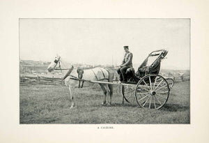 1902 Print Caleche Quebec Canada Horse-drawn Carriage Chaise Calash XGNB7