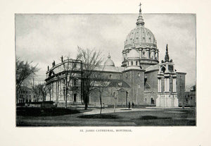 1902 Print Cathedral-Basilica Mary Queen Of The World Montreal Quebec XGNB7