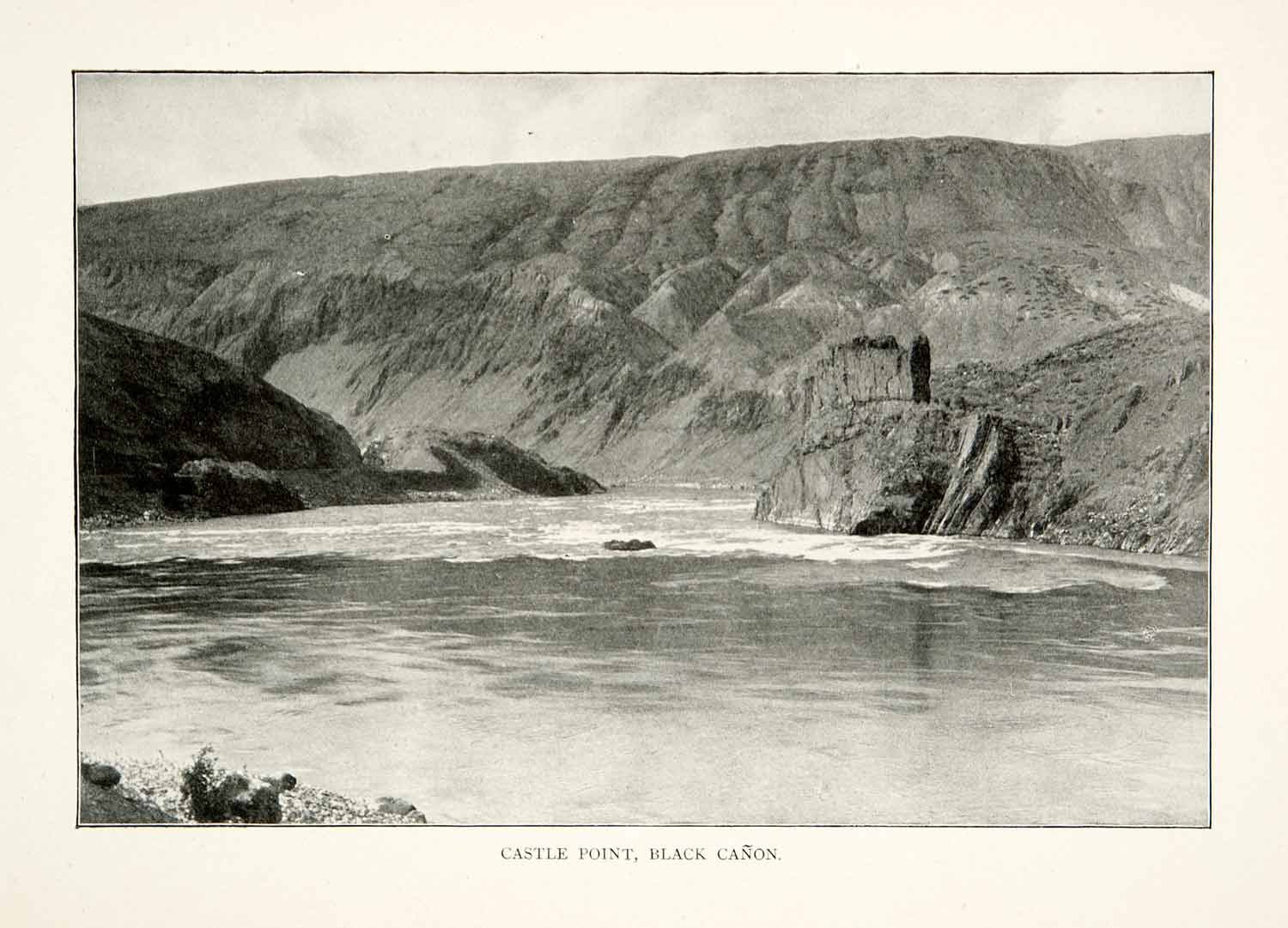 1902 Print Castle Point Fraser Canyon British Columbia Canada Mountain XGNB7