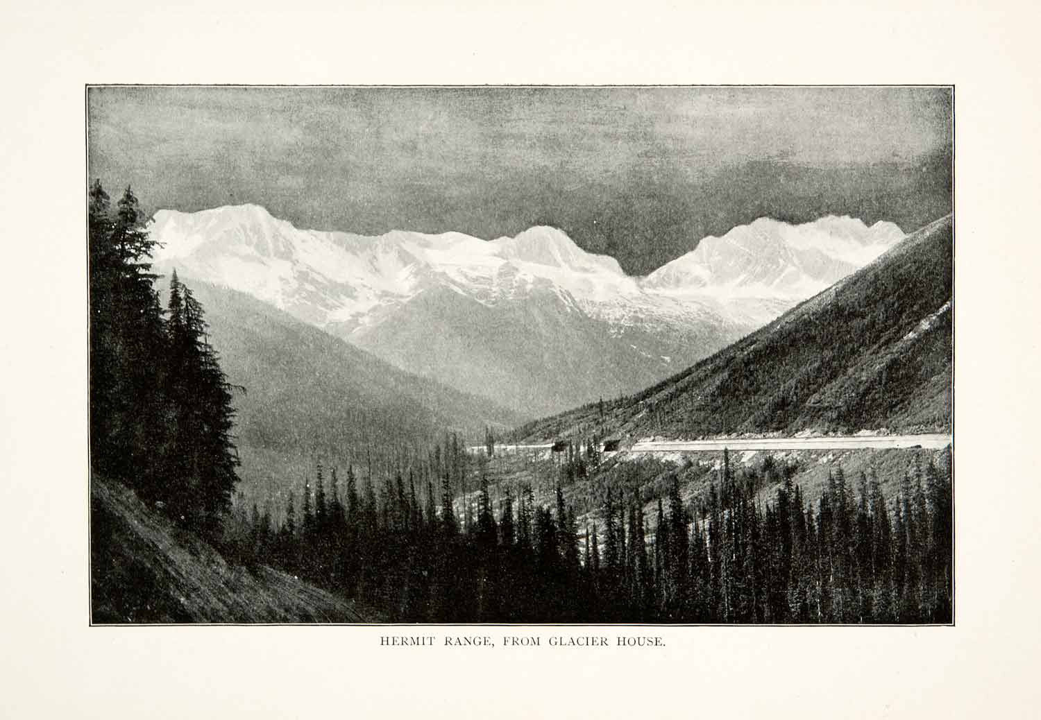 1902 Print Hermit Range Glacier House Revelstoke British Columbia Canada XGNB7