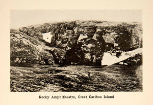 1907 Print Rocky Amphitheatre Great Caribou Island Newfoundland Labrador XGNC2
