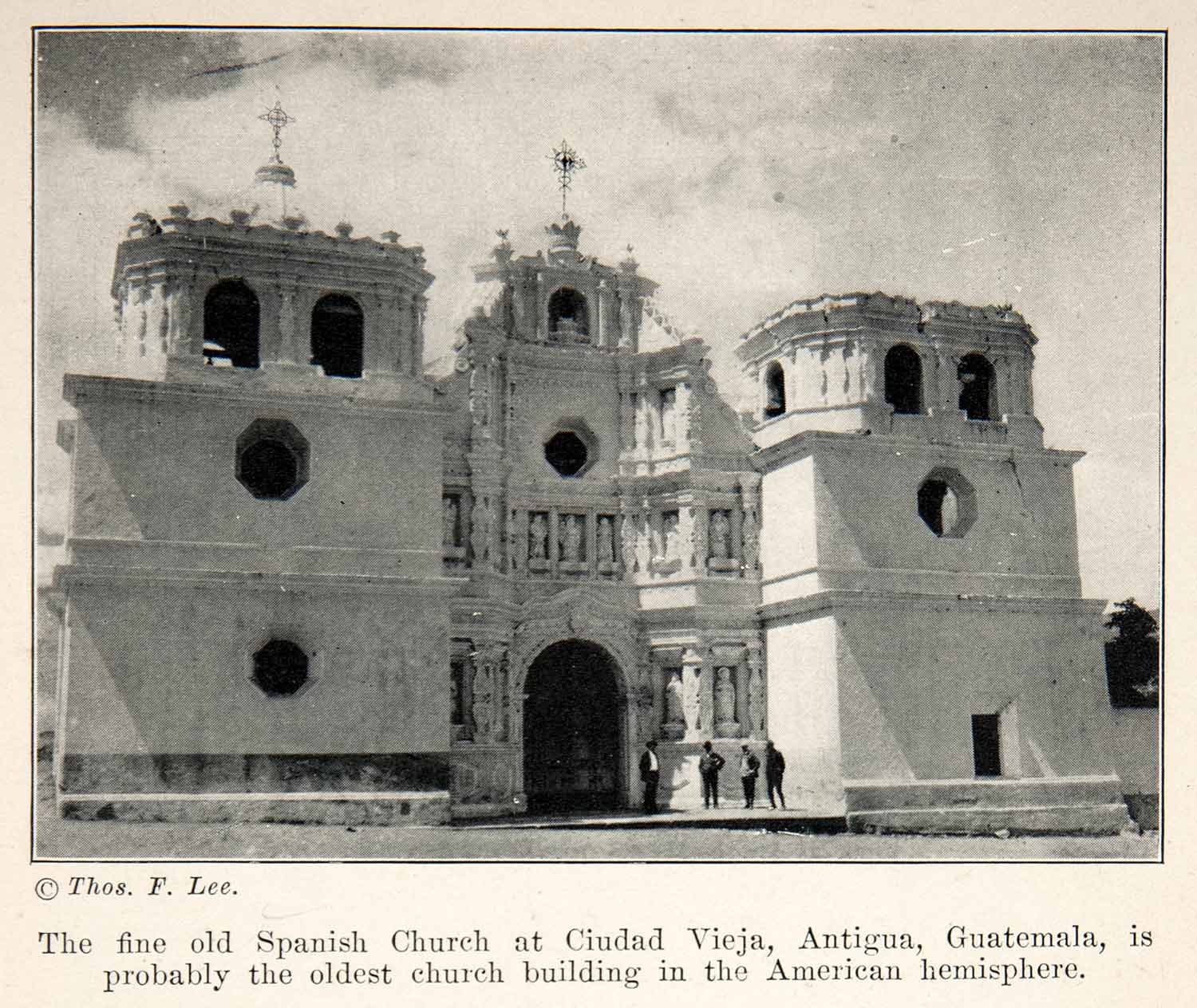 1926 Print Church Ciudad Vieja Antigua Guatemala Architecture Historic XGNC5