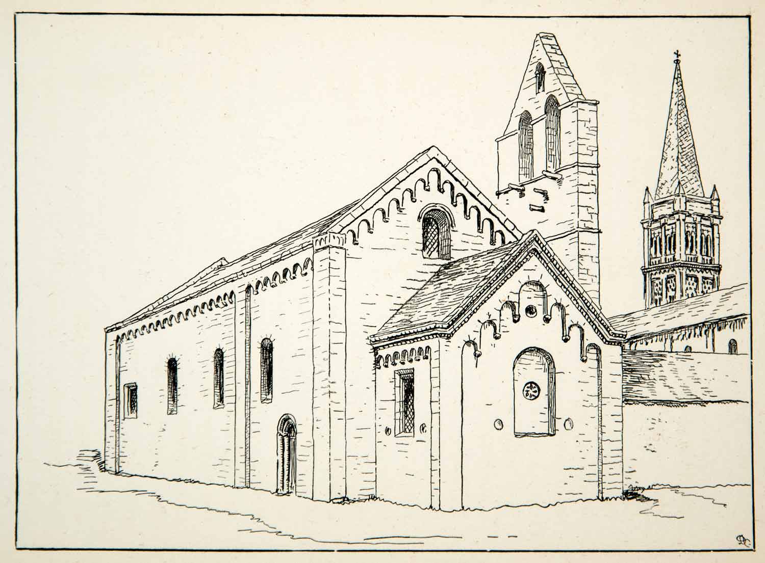 1881 Print Saint John Baptist Trau Trogir Dalmatia Croatia Church XGNC6