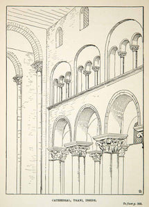 1881 Print Cathedral Trani San Nicola Puglia Saint Nicholas Pilgrim XGNC6