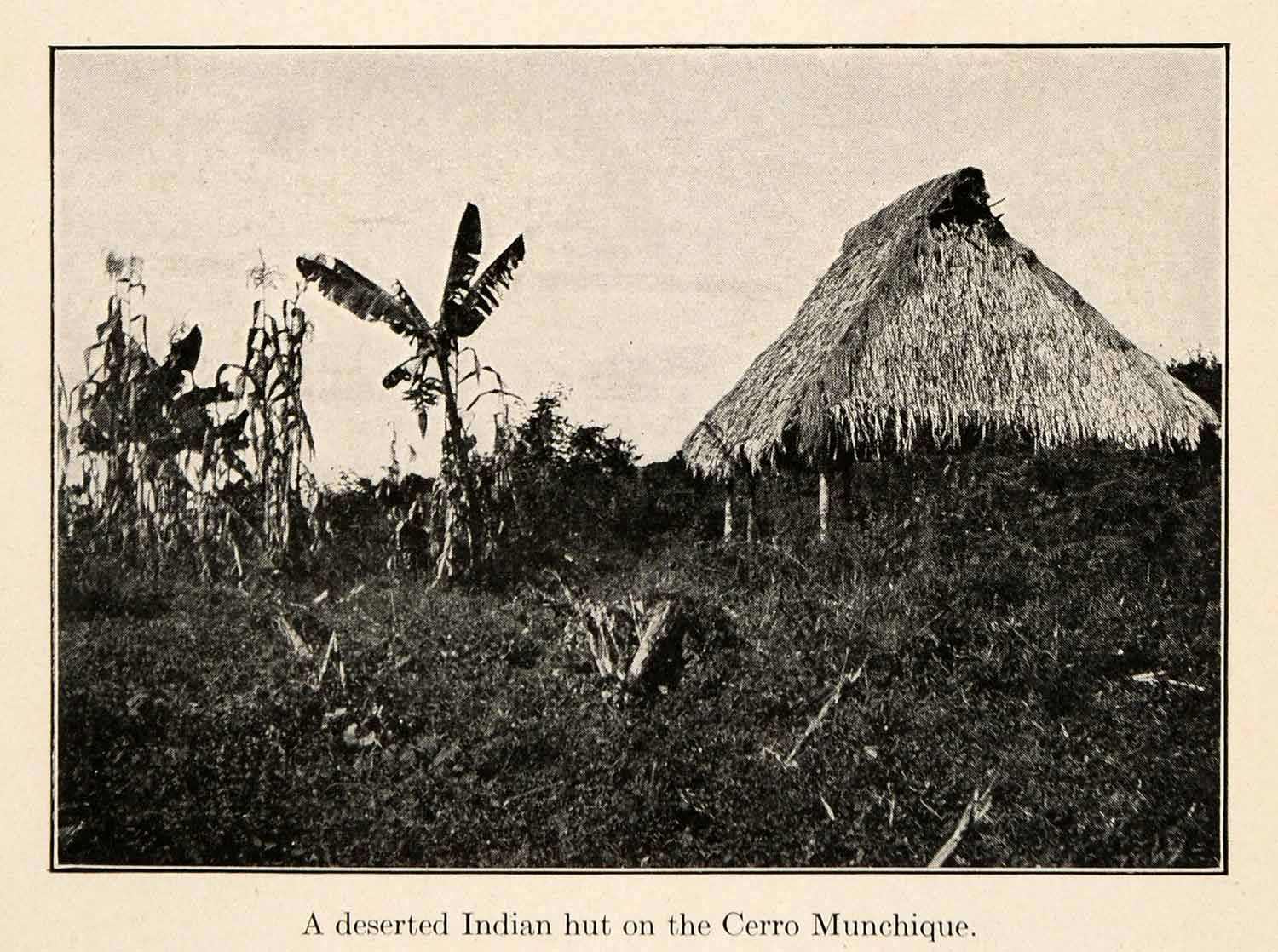 1919 Halftone Print Cerro Munchique Tambo Colombia Chapa Chuga Native Hut XGO2
