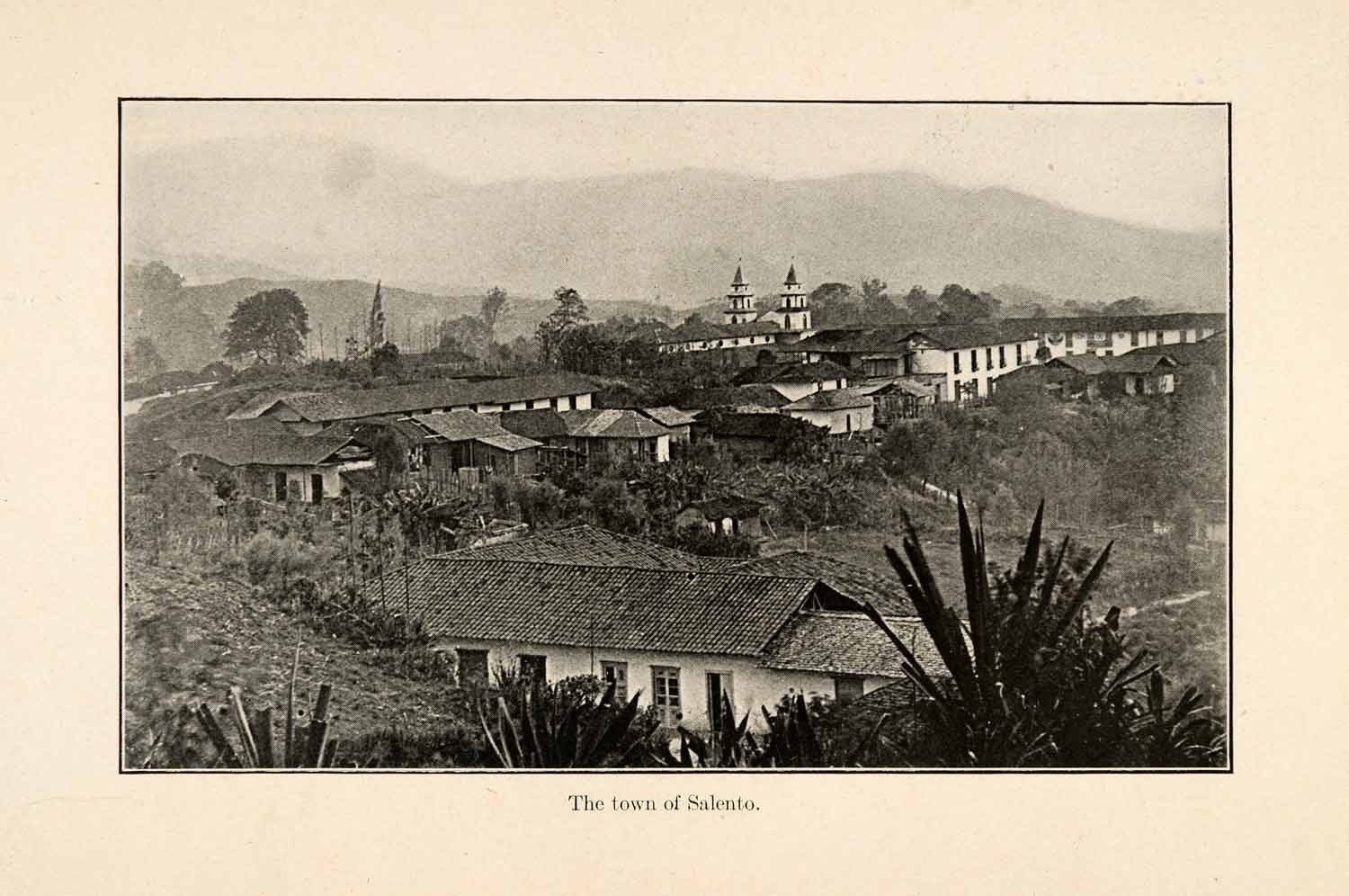 1919 Halftone Print Salento Quindio Colombia Cauca River Eje Cofetero XGO2