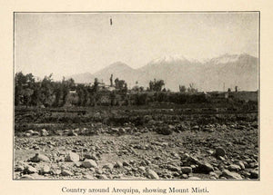 1919 Halftone Print Stratovolcano Mount Misti Arequipa Peru South America XGO2