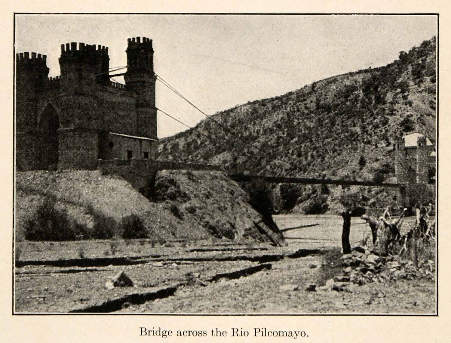 1919 Halftone Print Puente De Sucre Bridge Potosi Bolivia South America XGO2