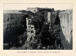 1904 Print Stone Quarry Syracure Latomia Dei Cappuccini Sicily Cliff XGO3