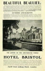 1908 Ad Hotel Bristol Beaulieu France Villefranche Bay Riviera Coburg XGO5